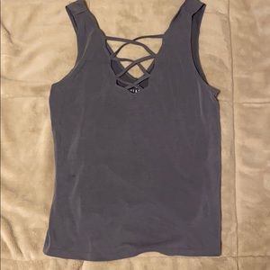 AEO suede cross top